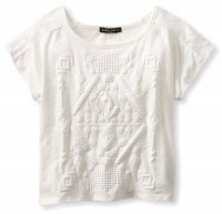 Baby Phat Girl's Feather Print Tee, Ivory, Medium Baby Phat Girl's Feather Print Tee, Ivory, Medium