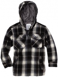 Levi's Boys 8-20 Brushed Plaid Hooded Jacket, Graphite, Medium Levi's Boys 8-20 Brushed Plaid Hooded Jacket, Graphite, Medium