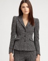 Nubby stretch tweed, tailored in a timeless, elegant blazer silhouette.Peaked lapelsButton frontFlap pocketsButton cuffsFully linedAbout 23 from shoulder to hem33% silk/20% polyester/18% cotton/13% wool/11% viscose/3% nylon/2% elastaneImportedModel shown is 5'10 (177cm) wearing US size 4. 
