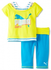 Puma - Kids Baby-Girls Infant Cutie Capri Set, Yellow, 12