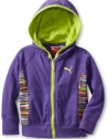 Puma - Kids Girls 2-6X Zip Up Printed Hoodie, Purple, 4T