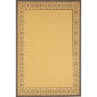 Safavieh Courtyard Collection CY2099-3101 Natural and Blue Indoor/Outdoor Round Area Rug, 6-Feet 7-Inch