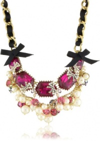 Betsey Johnson Iconic Fabulous Fuchsia Crystal and Bead Cluster Necklace Betsey Johnson Iconic Fabulous Fuchsia Crystal and Bead Cluster Necklace