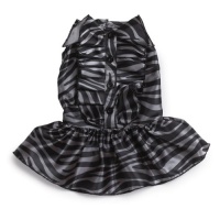 Zack & Zoey Polyester Platinum Print Zebra Dog Dress, Small, Black Zack & Zoey Polyester Platinum Print Zebra Dog Dress, Small, Black