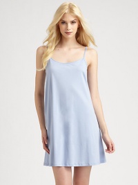 Luxurious versatility in a classic silhouette created from long-staple Egyptian Giza cotton, mercerized for ultra softness and a natural sheen.Spaghetti strapsScoop necklineUnderstated, shaped styleAbove-knee lengthMercerized Egyptian Giza cotton interlockMachine washImportedAdditional Information Women's Modern Size Guide Luxurious versatility in a classic silhouette created from long-staple Egyptian Giza cotton, mercerized for ultra softness and a natural sheen.Spaghetti strapsScoop necklineUnderstated, shaped styleAbove-knee lengthMercerized Egyptian Giza cotton interlockMachine washImportedAdditional Information Women's Modern Size Guide
