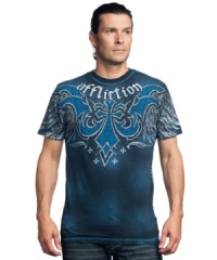 Add some iconic style to your laid-back look with this graphic t-shirt from Affliction. Add some iconic style to your laid-back look with this graphic t-shirt from Affliction.