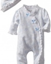 Little Me Baby-Girls Newborn Blue Floral Footie