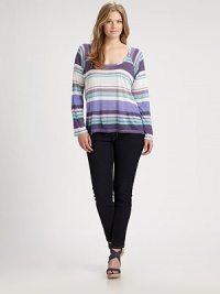 Leave it to classic stripes in must-have hues to invigorate this micro-modal top. Its feminine neckline will perfectly complement your decolletage.ScoopneckLong sleevesPull-on styleAbout 25 from shoulder to hemMicro modalMachine washMade in USA Leave it to classic stripes in must-have hues to invigorate this micro-modal top. Its feminine neckline will perfectly complement your decolletage.ScoopneckLong sleevesPull-on styleAbout 25 from shoulder to hemMicro modalMachine washMade in USA