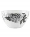 Subdued in shades of gray, the vivacious florals of Moonlit Garden dinnerware adorn this sleek white all-purpose bowl with modern romance. In durable Lenox porcelain.