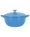 Classic good looks and outstanding performance put this covered soup pot at the front of its class. Treat your taste buds and loved ones to a culinary feast with the extraordinary soups, stews, stocks and vegetable dishes you whip up in this pot. Famed chef Mario Batali introduces the beauty of cast iron into your kitchen with a versatile addition that heats up fast, retains heat like a pro and eliminates hot spots that burn foods. Limited lifetime warranty. (Clearance)