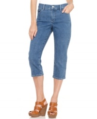 Capris in a medium blue wash are a springy look from Not Your Daughter's Jeans. Studded back pockets add a little extra bling to casual days! Capris in a medium blue wash are a springy look from Not Your Daughter's Jeans. Studded back pockets add a little extra bling to casual days!