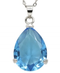Swim in elegance. City by City's pretty pear-cut light blue cubic zirconia (2-5/8 ct. t.w.) is set in imitation rhodium-plated mixed metal. Approximate length: 15 inches + 3-inch extender. Approximate drop: 1 inch. Swim in elegance. City by City's pretty pear-cut light blue cubic zirconia (2-5/8 ct. t.w.) is set in imitation rhodium-plated mixed metal. Approximate length: 15 inches + 3-inch extender. Approximate drop: 1 inch.