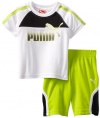 Puma - Kids Baby-Boys Infant Logo Short Set, White, 24