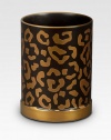 Stay organized with this leopard-print porcelain container featuring shiny goldtone accents. 3½ highMade in Portugal