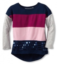 Design History Girl's Colorblock Top, Twilight Blue Combo, 4T Design History Girl's Colorblock Top, Twilight Blue Combo, 4T