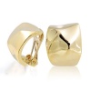 Bling Jewelry Gold Plated Hammered Huggie Hoop Clip On Earrings
