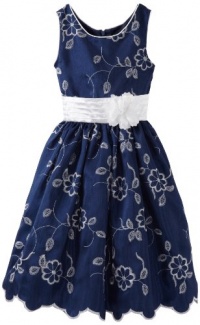 Sweet Heart Rose Girls 7-16 Embroidered Floral Dress, Blue/White, 16 Sweet Heart Rose Girls 7-16 Embroidered Floral Dress, Blue/White, 16