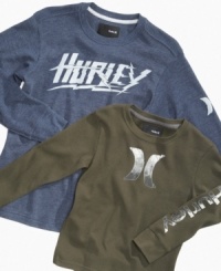 Don't let his style cool off – these long-sleeve thermals from Hurley warm him up this fall. Don't let his style cool off – these long-sleeve thermals from Hurley warm him up this fall.