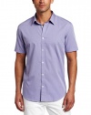 Calvin Klein Sportswear Men's Short Sleeve Micro Check Dobby Woven Shirt