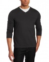 Calvin Klein Sportswear Men's Long Sleeve V-Neck Slub Tee, Storm Grey, Medium