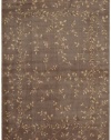 Nourison Zanibar Vines of Flowers Khaki 5.6-Feet by 7.5-Feet Polyacrylic Area Rug