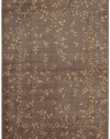 Nourison Zanibar Vines of Flowers Khaki 5.6-Feet by 7.5-Feet Polyacrylic Area Rug