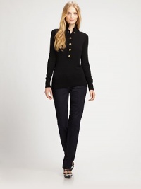 Classic ribbing adds texture to this knit sweater made from a luxurious blend of wool and cashmere.Stand collarLong sleevesButton-front styleRibbed trimAbout 29 from shoulder to hemWool/polyester/cashmereDry cleanImported Model shown is 5'10 (177cm) wearing US size Small.This style runs true to size. We recommend ordering your usual size for a standard fit. Classic ribbing adds texture to this knit sweater made from a luxurious blend of wool and cashmere.Stand collarLong sleevesButton-front styleRibbed trimAbout 29 from shoulder to hemWool/polyester/cashmereDry cleanImported Model shown is 5'10 (177cm) wearing US size Small.This style runs true to size. We recommend ordering your usual size for a standard fit.