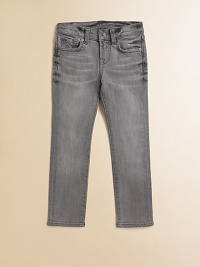 One of this season's hottest denim trends for her, these grey jeans also offer a comfortable, stretch fit.Button closureZip flyFive-pocket styleAdjustable waistbandBelt loopsMetal rivet details Contrast topstitching on back pockets98% cotton/2% spandexMachine washImported One of this season's hottest denim trends for her, these grey jeans also offer a comfortable, stretch fit.Button closureZip flyFive-pocket styleAdjustable waistbandBelt loopsMetal rivet details Contrast topstitching on back pockets98% cotton/2% spandexMachine washImported