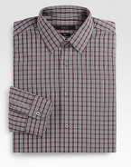 Cotton dress shirt in a sim-fit silhouette, exudes effortless style with this appealing check print design.Button-frontCottonMachine washImported
