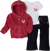 True Religion Baby 3 Piece Gift Box Set, Fuschia, 12-18 months True Religion Baby 3 Piece Gift Box Set, Fuschia, 12-18 months