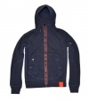 RLX by Ralph Lauren Men Fashion Full Zip Hoodie Jacket (S, Navy/orange)