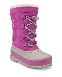 With rugged styling in poppy pink, these UGG® snow boots keeps your kids warm and looking great in the cold weather. With rugged styling in poppy pink, these UGG® snow boots keeps your kids warm and looking great in the cold weather.