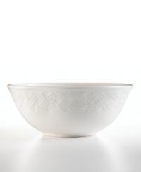 Serve dinner with a side of country charm from Martha Stewart Collection. Like the coordinating dinnerware set, the French Cupboard vegetable bowls are crafted in radiant white porcelain and embossed with a woven basket motif. Serve dinner with a side of country charm from Martha Stewart Collection. Like the coordinating dinnerware set, the French Cupboard vegetable bowls are crafted in radiant white porcelain and embossed with a woven basket motif.