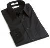 Van Heusen Men's Tall Long Sleeve Wrinkle Free Poplin Solid Shirt, Black, 17.5 - 37/38