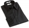 Van Heusen Men's Tall Long Sleeve Wrinkle Free Poplin Solid Shirt, Black, 17.5 - 37/38