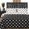 9-PC Black & White Full size(double bed) Bloomingdal Down Alternative Bed in a bag Comforter By sheetsnthings