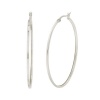Sterling Silver Diamond-Cut Oval Hoop Earrings (1.5 Diameter)