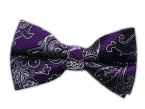 100% Silk Woven Plum Paisley Self-Tie Bow Tie