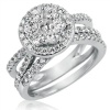 14K White Gold Diamond Bridal Engagement-Wedding Ring Set (1.50cttw G/H SI3-I1 sizes 5-8)