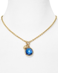 For the less-is-more girl, this Juicy Couture pendant necklace has is simply sweet, accented by a candy-colored crystal. For the less-is-more girl, this Juicy Couture pendant necklace has is simply sweet, accented by a candy-colored crystal.