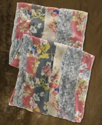 A wild mixture of floral prints gives Denim & Supply Ralph Lauren's georgette shawl a girly touch, and the raw edges make it rugged enough for anything-goes layering. A wild mixture of floral prints gives Denim & Supply Ralph Lauren's georgette shawl a girly touch, and the raw edges make it rugged enough for anything-goes layering.