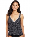 Kenneth Cole Reaction Women's Dive Dot Tiered Tank