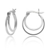 Sterling Silver Tarnish-Free Small Double Hoop Earrings (0.7 Diameter)