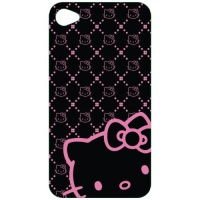HELLO KITTY KT4488BK4 iPhone 4 Polycarbonate Wrap - Retail Packaging - Black/Pink HELLO KITTY KT4488BK4 iPhone 4 Polycarbonate Wrap - Retail Packaging - Black/Pink