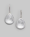 Pretty teardrops of faceted clear quartz hang gracefully within settings of polished sterling silver. Clear quartz Sterling silver Drop, about 1¼ Width, about ¾ Ear wire Imported