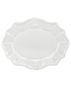 Embossed with the iconic lily, the Fleur de Lys serving platter from Portmeirion sets tables in the French tradition. Classic, scalloped stoneware in cool gray lends distinct old-world elegance to everyday dining.