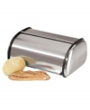 For the love of loaf. This sleek, stainless steel bread box keeps all types of bread fresh on your countertop, maintaining a stylish, streamlined look with its classic roll-top lid.