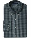 Make a strategic move with solid business style and this checkered dress shirt from Tommy Hilfiger.