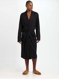 A premium luxury in a supple silk/ cotton jersey blend with classic shawl collar.Double belt loops with button attachmentFront patch pocketsSoft to the touch with subtle sheenScreen-printed comfort labelShips in a premium gift boxAbout 48 from shoulder to hem70% silk/30% cotton jerseyHand washImported A premium luxury in a supple silk/ cotton jersey blend with classic shawl collar.Double belt loops with button attachmentFront patch pocketsSoft to the touch with subtle sheenScreen-printed comfort labelShips in a premium gift boxAbout 48 from shoulder to hem70% silk/30% cotton jerseyHand washImported