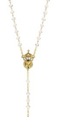 The Vatican Library Collection Gold-Tone Crystal Wedding Rosary The Vatican Library Collection Gold-Tone Crystal Wedding Rosary
